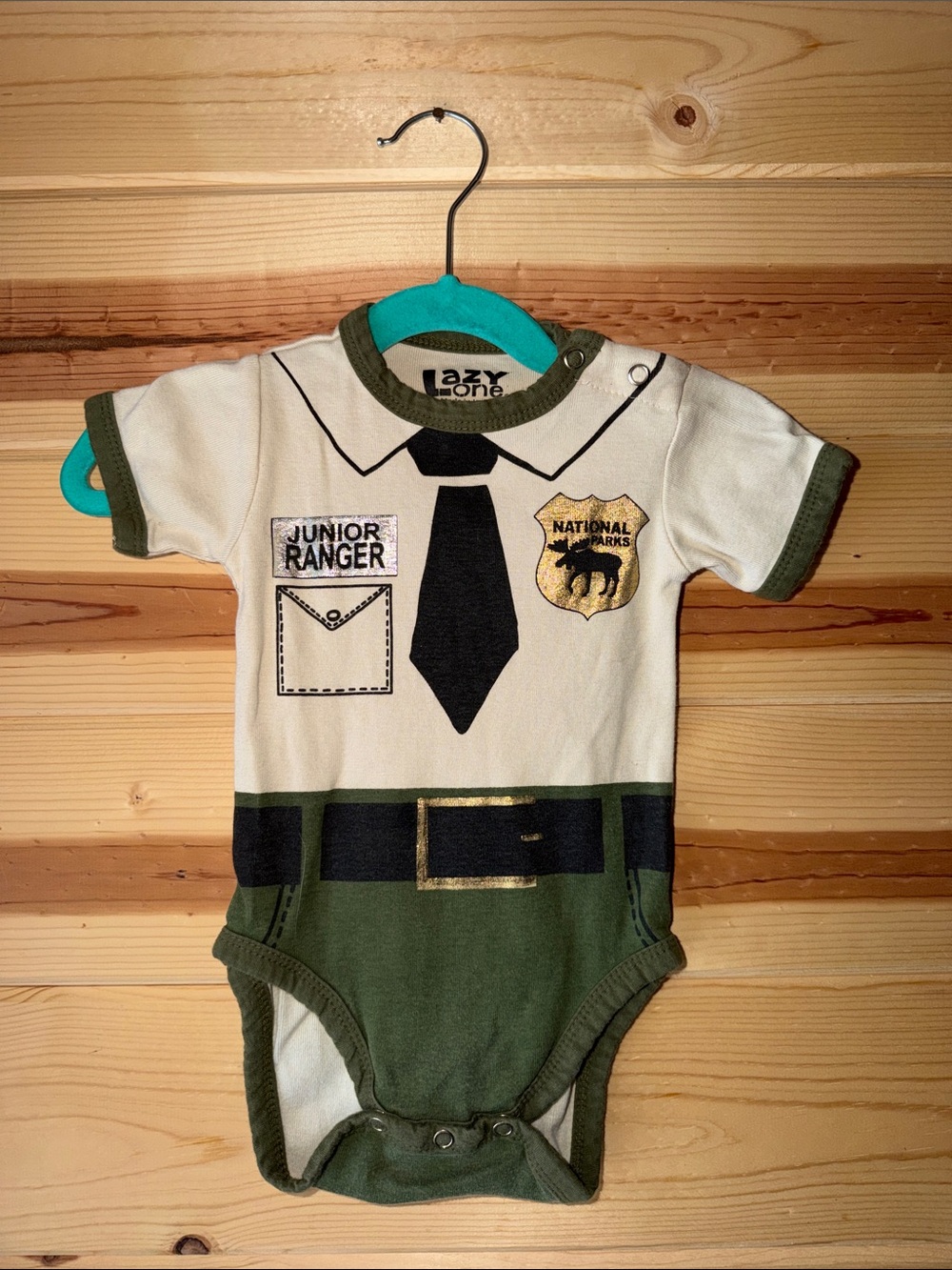 Lazy One Cream & Olive Junior Ranger Bodysuit